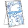 imageLaura Ashley 2x3 Silver Rope Metal Picture Frame Vertical with PullOut Easel Stand Made for Tabletop Counterspace Shelf and Desk 2x3 SilverSilver