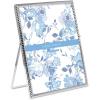 imageLaura Ashley 2x3 Silver Rope Metal Picture Frame Vertical with PullOut Easel Stand Made for Tabletop Counterspace Shelf and Desk 2x3 SilverSilver