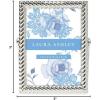 imageLaura Ashley 2x3 Silver Rope Metal Picture Frame Vertical with PullOut Easel Stand Made for Tabletop Counterspace Shelf and Desk 2x3 SilverSilver