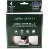 imageLaura Ashley 4 Pack Reusable Wool Lavender Essential Oil Kit to Soften Clothes Reduce Wrinkles and Static Dryer Balls Beige