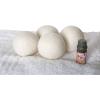 imageLaura Ashley 4 Pack Reusable Wool Lavender Essential Oil Kit to Soften Clothes Reduce Wrinkles and Static Dryer Balls Beige