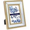 imageLaura Ashley 8x10 Champagne Mirror Bead Picture Frame Classic Mirrored Frame with Beaded Border WallMountable Made for Tabletop Display Photo Gallery and Wall Art 8x10 ChampagneGold