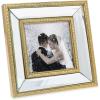 imageLaura Ashley 8x10 Champagne Mirror Bead Picture Frame Classic Mirrored Frame with Beaded Border WallMountable Made for Tabletop Display Photo Gallery and Wall Art 8x10 ChampagneGold