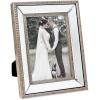 imageLaura Ashley 8x10 Champagne Mirror Bead Picture Frame Classic Mirrored Frame with Beaded Border WallMountable Made for Tabletop Display Photo Gallery and Wall Art 8x10 ChampagneChampagne