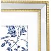 imageLaura Ashley 8x10 Champagne Mirror Bead Picture Frame Classic Mirrored Frame with Beaded Border WallMountable Made for Tabletop Display Photo Gallery and Wall Art 8x10 ChampagneGold