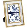 imageLaura Ashley 8x10 Champagne Mirror Bead Picture Frame Classic Mirrored Frame with Beaded Border WallMountable Made for Tabletop Display Photo Gallery and Wall Art 8x10 ChampagneGold