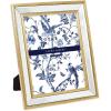 imageLaura Ashley 8x10 Champagne Mirror Bead Picture Frame Classic Mirrored Frame with Beaded Border WallMountable Made for Tabletop Display Photo Gallery and Wall Art 8x10 ChampagneGold