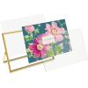 imageLaura Ashley 8x10 Rose Gold Flat Metal Picture Frame Vertical with PullOut Easel Stand Made for Tabletop Counterspace Shelf and DeskGold