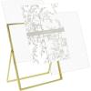 imageLaura Ashley 8x10 Rose Gold Flat Metal Picture Frame Vertical with PullOut Easel Stand Made for Tabletop Counterspace Shelf and DeskGold