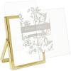 imageLaura Ashley 8x10 Rose Gold Flat Metal Picture Frame Vertical with PullOut Easel Stand Made for Tabletop Counterspace Shelf and DeskGold