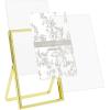 imageLaura Ashley 8x10 Rose Gold Flat Metal Picture Frame Vertical with PullOut Easel Stand Made for Tabletop Counterspace Shelf and DeskGold