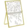 imageLaura Ashley 8x10 Rose Gold Flat Metal Picture Frame Vertical with PullOut Easel Stand Made for Tabletop Counterspace Shelf and DeskGold