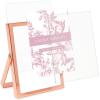 imageLaura Ashley 8x10 Rose Gold Flat Metal Picture Frame Vertical with PullOut Easel Stand Made for Tabletop Counterspace Shelf and DeskRose Gold