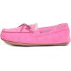 imageLaura Ashley Fleece Girls Moccasin Slippers Indoor Outdoor Easy to Wear Home Shoes for KidsFuschia Classic