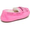 imageLaura Ashley Fleece Girls Moccasin Slippers Indoor Outdoor Easy to Wear Home Shoes for KidsFuschia Classic
