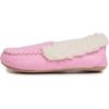 imageLaura Ashley Fleece Girls Moccasin Slippers Indoor Outdoor Easy to Wear Home Shoes for KidsPink Plain