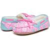 imageLaura Ashley Fleece Girls Moccasin Slippers Indoor Outdoor Easy to Wear Home Shoes for KidsPink Print
