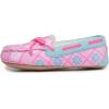 imageLaura Ashley Fleece Girls Moccasin Slippers Indoor Outdoor Easy to Wear Home Shoes for KidsPink Print