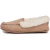 imageLaura Ashley Fleece Girls Moccasin Slippers Indoor Outdoor Easy to Wear Home Shoes for KidsTan Plain