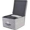 imageLaura Ashley NonWoven Jumbo Storage Box Dimensions L16 x W16 x H10 Collapsible Durable Home Organization Closet Storage Grey