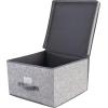 imageLaura Ashley NonWoven Jumbo Storage Box Dimensions L16 x W16 x H10 Collapsible Durable Home Organization Closet Storage Grey