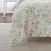 imageLaura Ashley Queen Duvet Cover Set Reversible Cotton Bedding Set Includes Matching Shams with Bonus Euro Shams ampamp Throw Pillow Covers Bramble Floral Green QueenMadelynn Blue