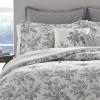 imageLaura Ashley Queen Duvet Cover Set Reversible Cotton Bedding Set Includes Matching Shams with Bonus Euro Shams ampamp Throw Pillow Covers Bramble Floral Green QueenAnnalise Floral Grey