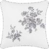 imageLaura Ashley Queen Duvet Cover Set Reversible Cotton Bedding Set Includes Matching Shams with Bonus Euro Shams ampamp Throw Pillow Covers Bramble Floral Green QueenAnnalise Floral Grey