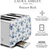 imageVQ Laura Ashley Elveden Navy Stainless Steel 2 Slice Toaster  MultiFunctional Bagels ampamp Bread Toaster 2 Slice with Adjustable Heating ampamp Defrost Mode  Featuring 2 Wide Slots Croissant Warming RackChina Rose 4 Slice Toaster