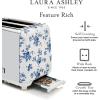 imageVQ Laura Ashley Elveden Navy Stainless Steel 2 Slice Toaster  MultiFunctional Bagels ampamp Bread Toaster 2 Slice with Adjustable Heating ampamp Defrost Mode  Featuring 2 Wide Slots Croissant Warming RackChina Rose 2 Slice Toaster