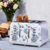 imageVQ Laura Ashley Elveden Navy Stainless Steel 2 Slice Toaster  MultiFunctional Bagels ampamp Bread Toaster 2 Slice with Adjustable Heating ampamp Defrost Mode  Featuring 2 Wide Slots Croissant Warming RackElveden White 4 Slice Toaster
