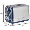 imageVQ Laura Ashley Elveden Navy Stainless Steel 2 Slice Toaster  MultiFunctional Bagels ampamp Bread Toaster 2 Slice with Adjustable Heating ampamp Defrost Mode  Featuring 2 Wide Slots Croissant Warming RackElveden Navy 2 Slice Toaster