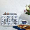 imageVQ Laura Ashley Elveden Navy Stainless Steel 2 Slice Toaster  MultiFunctional Bagels ampamp Bread Toaster 2 Slice with Adjustable Heating ampamp Defrost Mode  Featuring 2 Wide Slots Croissant Warming RackChina Rose 4 Slice Toaster
