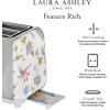 imageVQ Laura Ashley Elveden Navy Stainless Steel 2 Slice Toaster  MultiFunctional Bagels ampamp Bread Toaster 2 Slice with Adjustable Heating ampamp Defrost Mode  Featuring 2 Wide Slots Croissant Warming RackElveden White 2 Slice Toaster