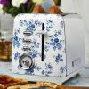 imageVQ Laura Ashley Elveden Navy Stainless Steel 2 Slice Toaster  MultiFunctional Bagels ampamp Bread Toaster 2 Slice with Adjustable Heating ampamp Defrost Mode  Featuring 2 Wide Slots Croissant Warming RackChina Rose 2 Slice Toaster
