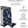 imageVQ Laura Ashley Elveden Navy Stainless Steel 2 Slice Toaster  MultiFunctional Bagels ampamp Bread Toaster 2 Slice with Adjustable Heating ampamp Defrost Mode  Featuring 2 Wide Slots Croissant Warming RackElveden Navy 2 Slice Toaster