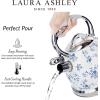 imageVQ Laura Ashley Elveden White 3L Stainless Steel Tea Kettle Stovetop Whistling Teapot for Induction Gas Hob or others Silicon Coated Cool Handle ampamp Push Button Mechanism Vintage Stove Top KettleChina Rose 3L Stove Top Kettle