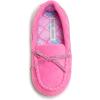 imageLaura Ashley Fleece Girls Moccasin Slippers Indoor Outdoor Easy to Wear Home Shoes for KidsFuschia With Print