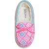 imageLaura Ashley Fleece Girls Moccasin Slippers Indoor Outdoor Easy to Wear Home Shoes for KidsPink Print