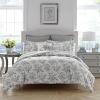 imageLaura Ashley Queen Duvet Cover Set Reversible Cotton Bedding Set Includes Matching Shams with Bonus Euro Shams ampamp Throw Pillow Covers Bramble Floral Green QueenAnnalise Floral Grey