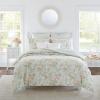 imageLaura Ashley Queen Duvet Cover Set Reversible Cotton Bedding Set Includes Matching Shams with Bonus Euro Shams ampamp Throw Pillow Covers Bramble Floral Green QueenMadelynn Blue
