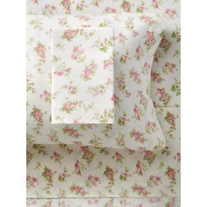 imageLaura Ashley  Queen Sheet Set Cotton Flannel Bedding Brushed for Extra Softness ampamp Comfort Evie Pink QueenAudrey PinkCream
