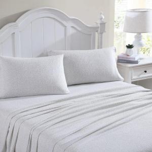 imageLaura Ashley  Queen Sheet Set Cotton Flannel Bedding Brushed for Extra Softness ampamp Comfort Evie Pink QueenChelsie Vine GreyWhite