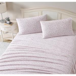 imageLaura Ashley  Queen Sheet Set Cotton Flannel Bedding Brushed for Extra Softness ampamp Comfort Evie Pink QueenPaisley Prance Pink
