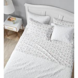 imageLaura Ashley  Queen Sheet Set Cotton Flannel Bedding Brushed for Extra Softness ampamp Comfort Evie Pink QueenRosalie Grey