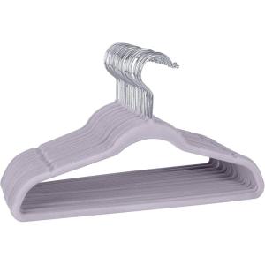 imageLaura Ashley 25 Pack Slim Velvet Hangers Durable  Strong Plastic  Slim  Keeps Shape  Closet Organization  Heather Grey  Holds 10lbs  Holds ShapeLavender