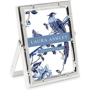 imageLaura Ashley 2x3 Silver Bamboo Metal Picture Frame Vertical with PullOut Easel Stand Made for Tabletop Counterspace Shelf and Desk 2x3 SilverSilver