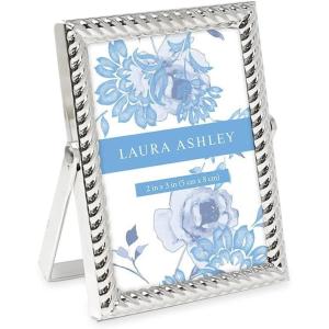 imageLaura Ashley 2x3 Silver Rope Metal Picture Frame Vertical with PullOut Easel Stand Made for Tabletop Counterspace Shelf and Desk 2x3 SilverSilver