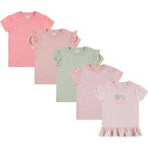 imageLaura Ashley 5Pack Infant ampamp Toddler Girls Shirts  Stylish Comfort and Fashion Multipack Childrens EssentialsPink  Floral  Green  Blush  Pink