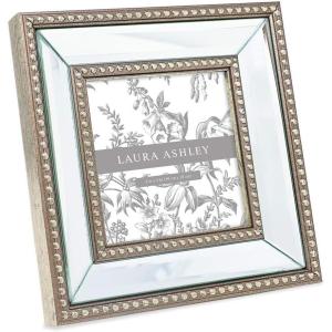 imageLaura Ashley 8x10 Champagne Mirror Bead Picture Frame Classic Mirrored Frame with Beaded Border WallMountable Made for Tabletop Display Photo Gallery and Wall Art 8x10 ChampagneChampagne